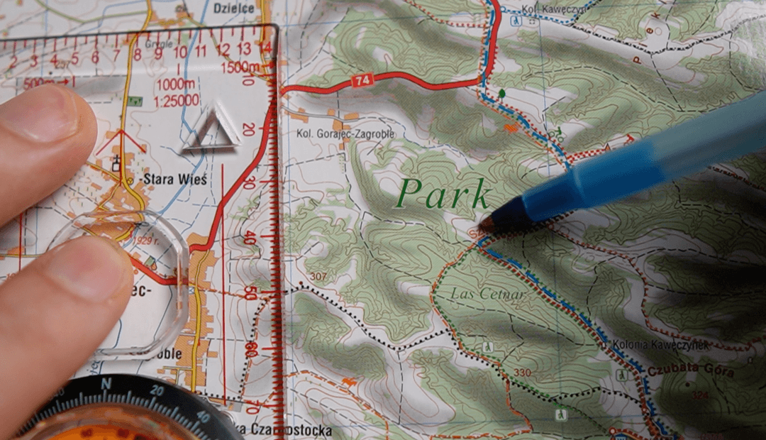 Wyznaczanie współrzędnych na mapie.